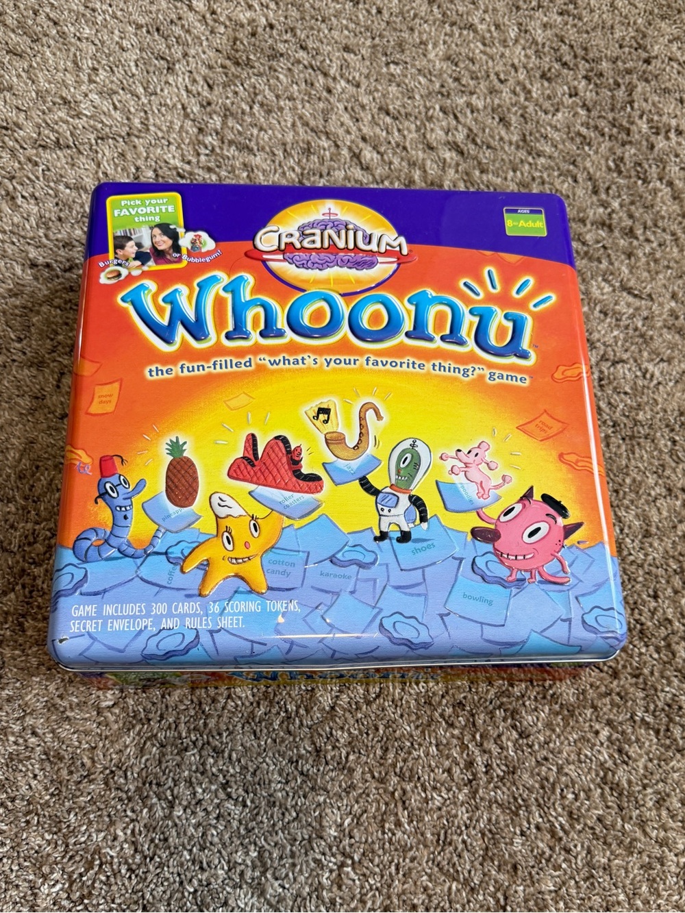 Cranium 2005 Whoonu Family Game What’s Your Favorite Thing MISSING CARD ENVELOPE